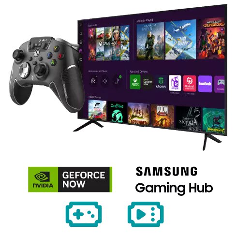 Samsung CU7100 43in TV with Turtle Beach Recon GeForce Now