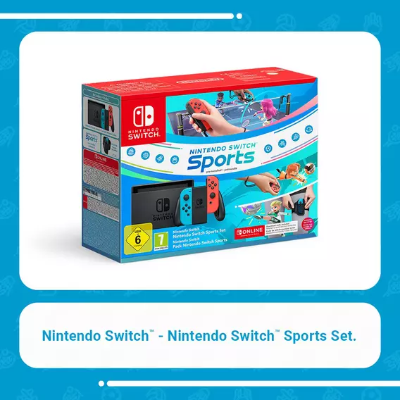 Nintendo Switch 1.1 Neon Red and Neon Blue 24 month bundle with Nintendo Switch Sports and more Neon blue neon red EE