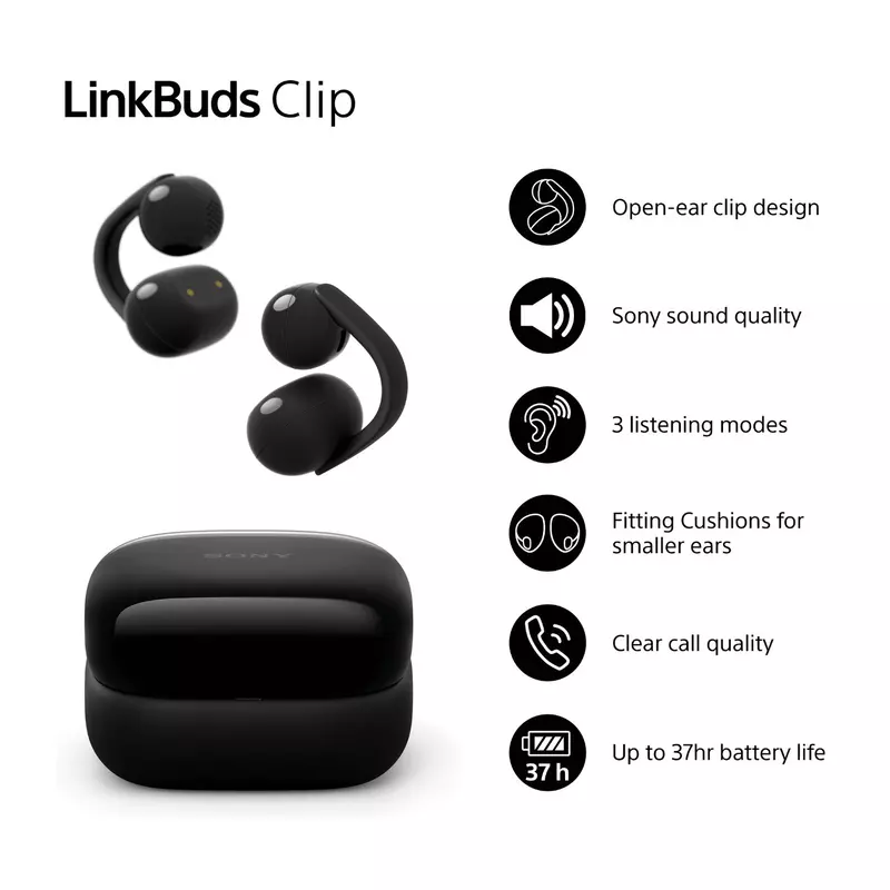 Sony LinkBuds Fit Black | Wireless Noise Cancelling Earbuds | EE