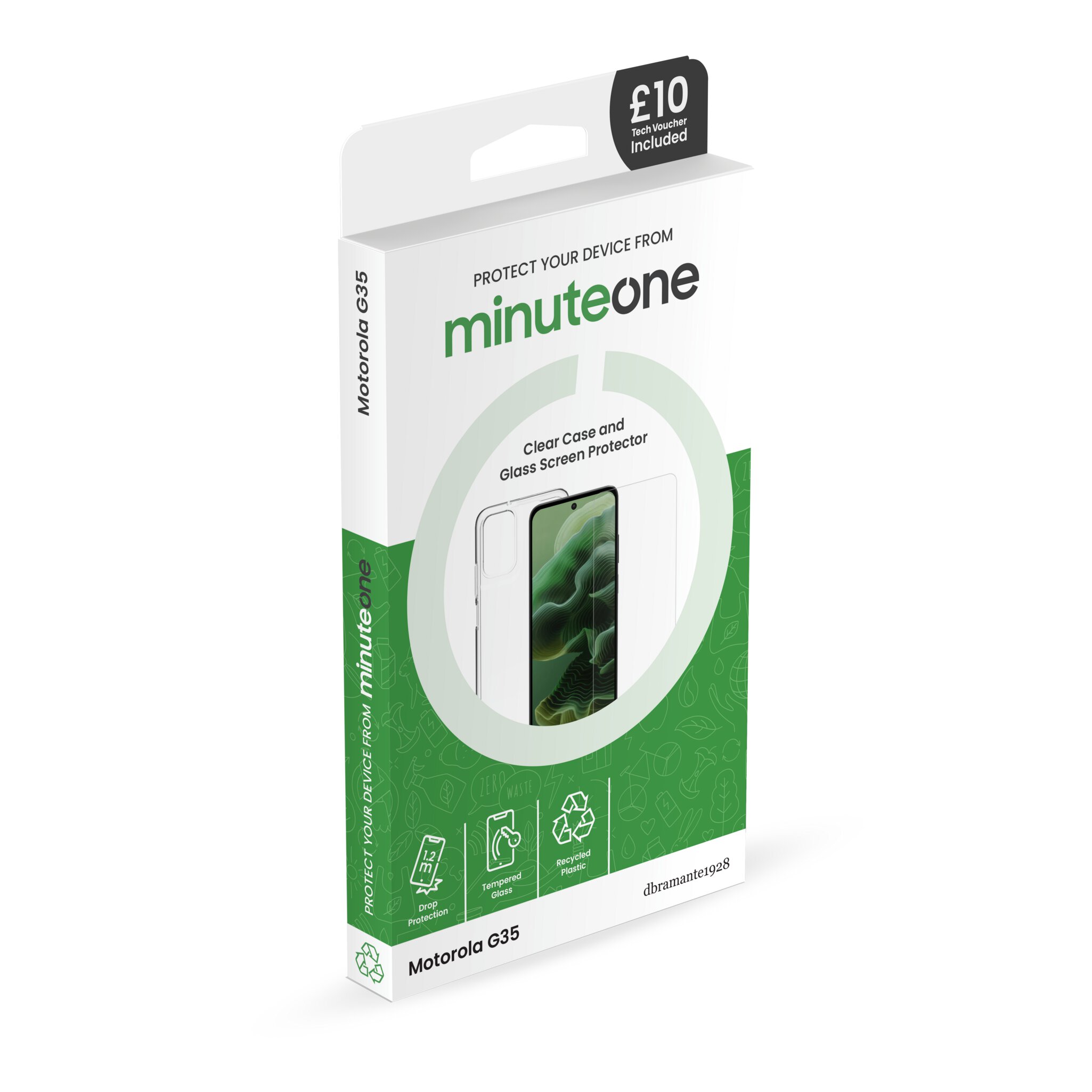 RankOne Custodia Morbida In Silicone TPU Per Motorola Moto G35 5G - Verde Scuro - 5